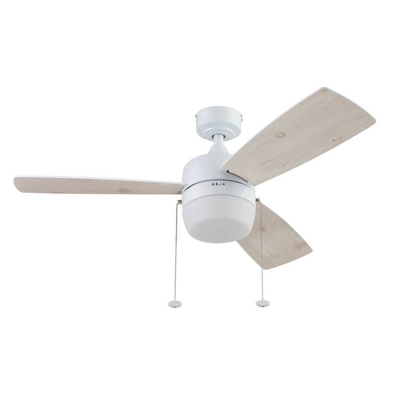44" Honeywell Barcadero Matte Black Contemporary Indoor LED Ceiling Fan with Light, Pull Chain