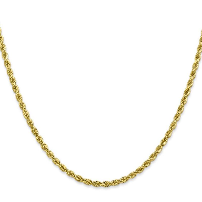 Curata 10k Yellow Gold Solid 7" 8" or 9" 2.75mm Diamond Cut Rope Chain Bracelet for men or women