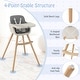 preview thumbnail 22 of 46, Costway 3 in 1 Convertible Wooden High Chair Toddler Feeding Chair - See Details