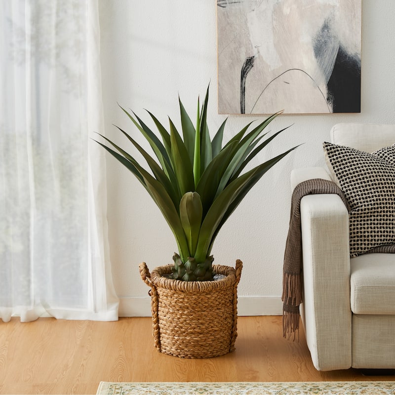 Glitzhome 39"H Potted Artificial Spiked Agave Tree With Real Touch - 25.5"D x 39.25"H