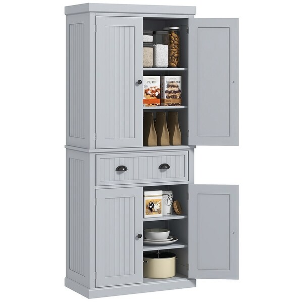 Traditional Freestanding 72" Kitchen Pantry Storage Cabinet