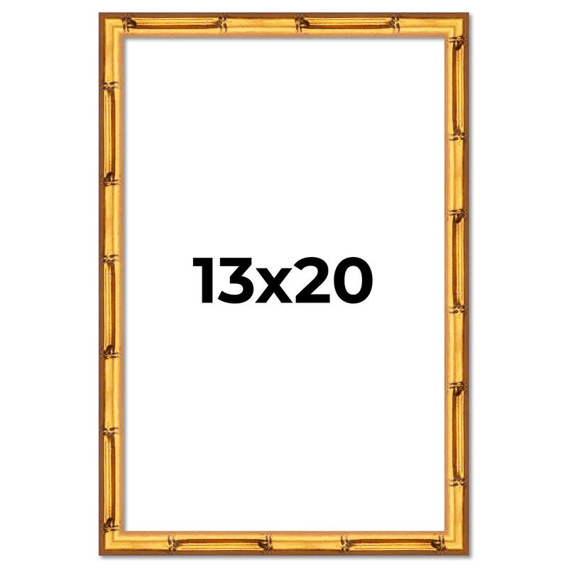 13x20 Frame Gold Bamboo Picture Frame Modern Photo Frame Includes UV Acrylic Shatter Guard Front Acid Free Foam Backing Board