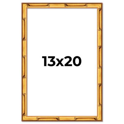 13x20 Frame Gold Bamboo Picture Frame Modern Photo Frame Includes UV Acrylic Shatter Guard Front Acid Free Foam Backing Board