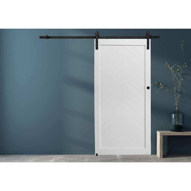 Millbrooke 36x84 Chevron White PVC Barn door kit