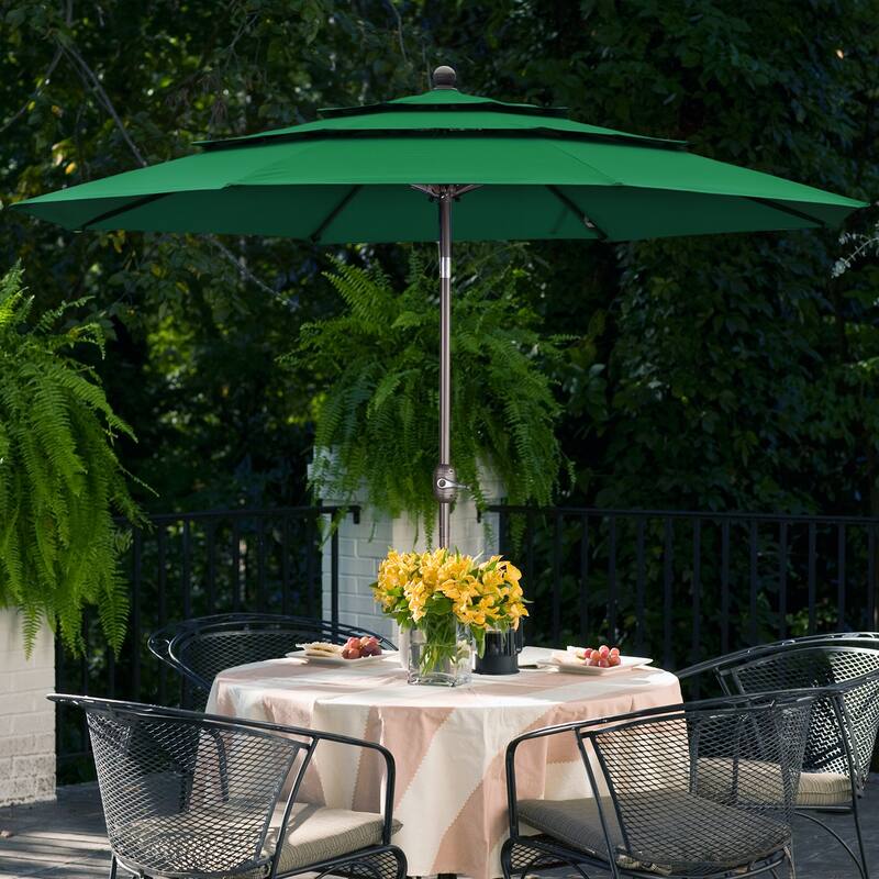 Aoodor Patio Umbrella 10 ft. for Dining Table Outdoor Market Yard Use 3 Tier Ventilation (Umbrella only)
