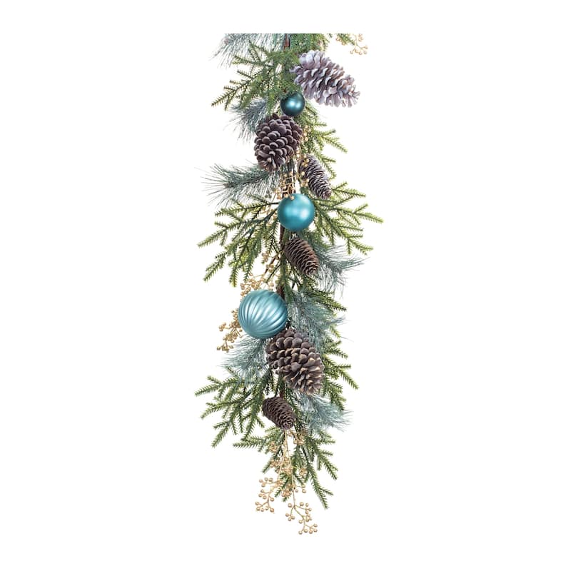 Decorated Holiday Pine Garland 6'L - Green