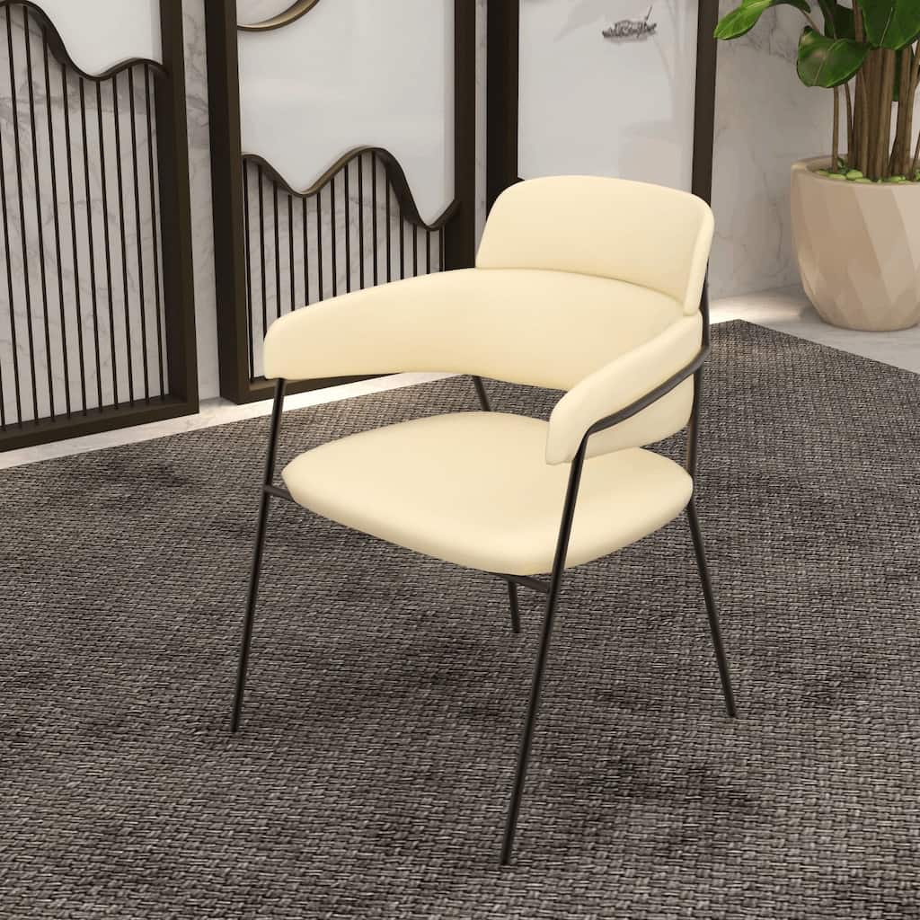 LeisureMod Axis Upholstered Dining Chair in Leather/Polyester/Velvet, Modern Minimalist Side Chair for Home & Kitchen