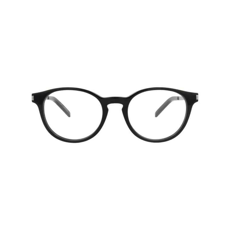 Saint Laurent Round-Frame Acetate Optical Frames - Black Silver Transparent - Black