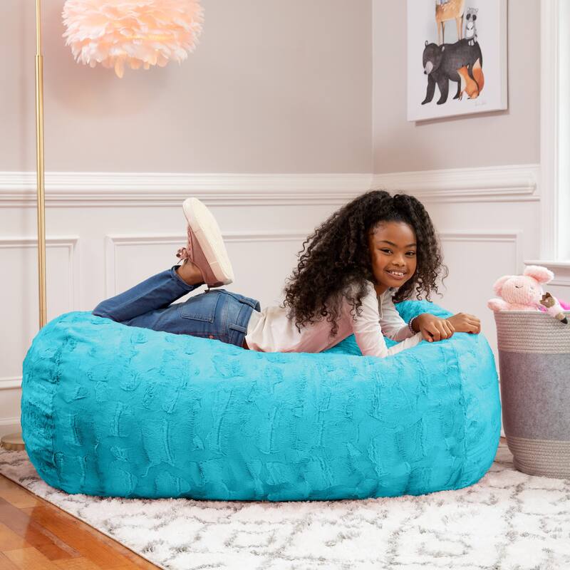 Jaxx 4 Foot Saxx Bean Bag Sofa for Kids, Teens and Young Adults - Faux Fur