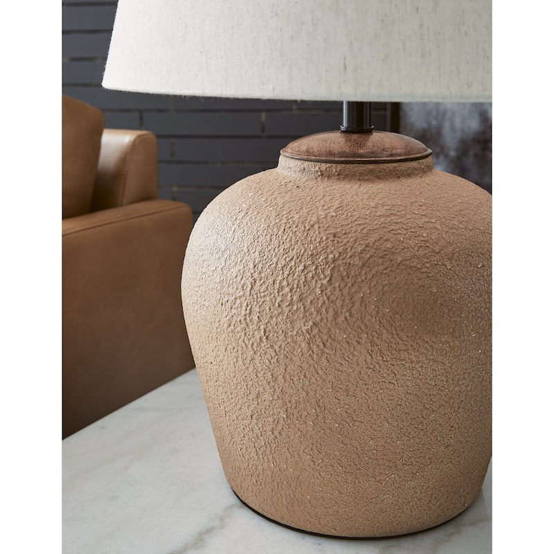 Signature Design by Ashley Scantor Orange/Red Table Lamp - 17.13"W x 17.13"D x 25.38"H