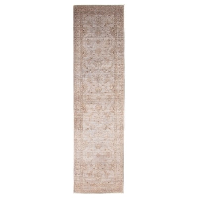 ECARPETGALLERY Hand-knotted Vibrance Grey Wool Rug - 2'5 x 9'8