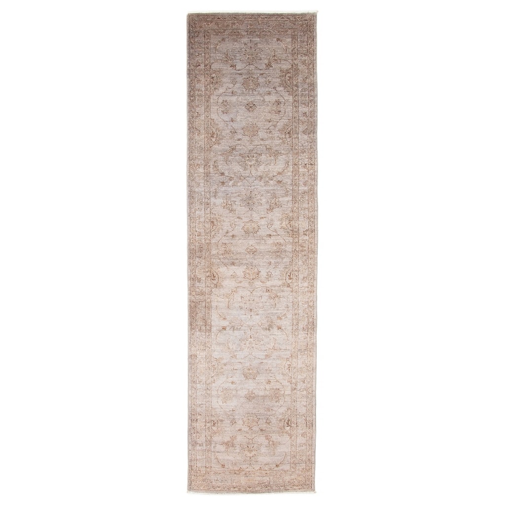 ECARPETGALLERY Hand-knotted Vibrance Grey Wool Rug - 2'5 x 9'8
