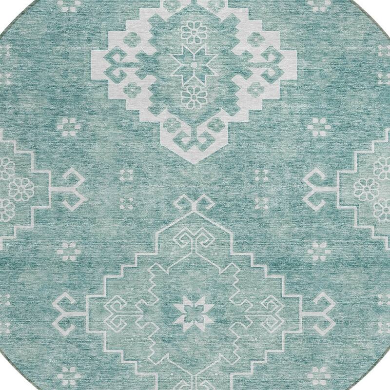 HomeRoots Medallion Traditional Rectangle Outdoor Rug
