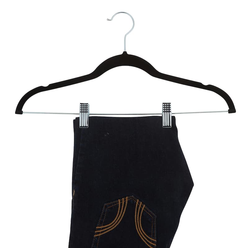 Laura Ashley 12 Pack Velvet Hangers with Clips
