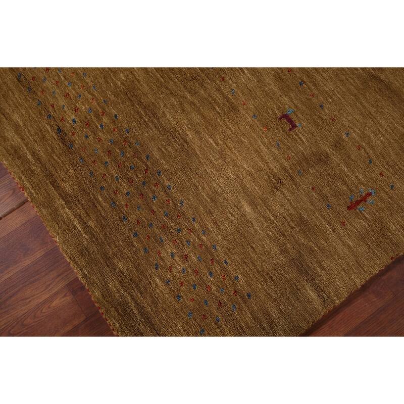 Gabbeh Oriental Accent Rug Hand-Knotted Tribal Wool Carpet - 4'0"x 6'4"