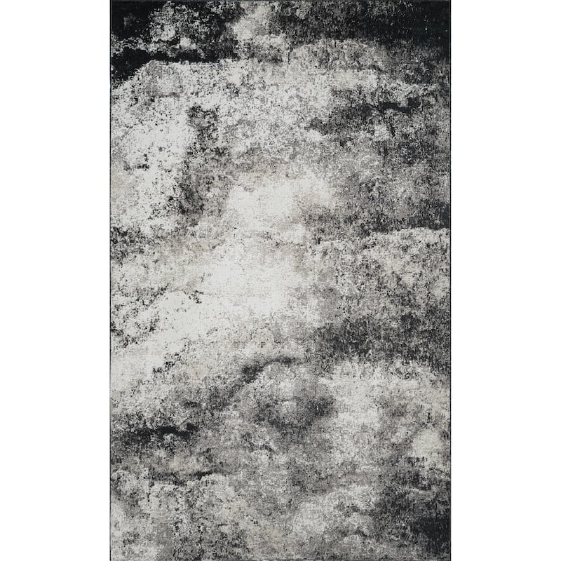 Machine Washable Henry Rug - 4'0" x 6'0" - Grey/Black