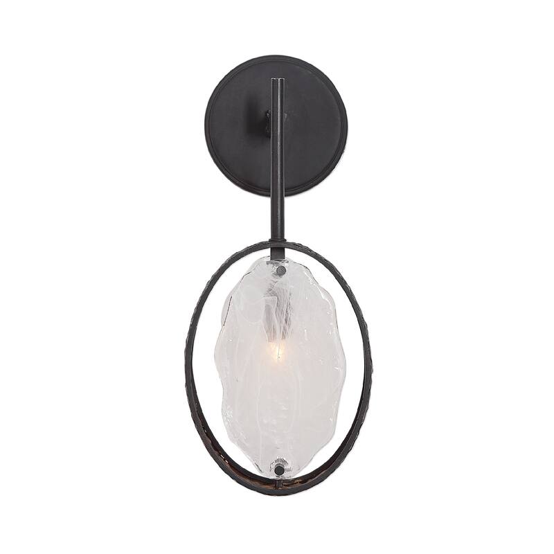 Hammered Oval Wall Sconce - 15" - Bronze Finish