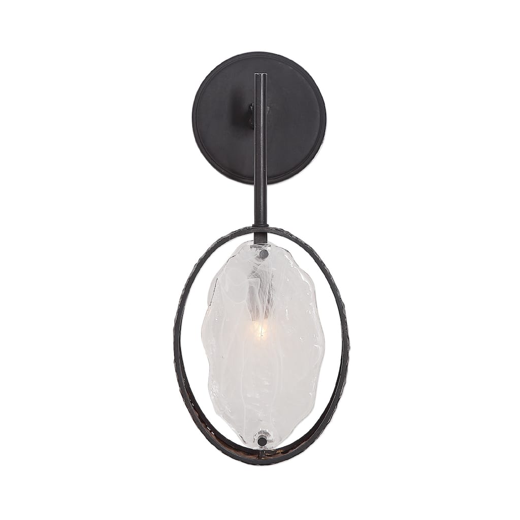 Hammered Oval Wall Sconce - 15" - Bronze Finish