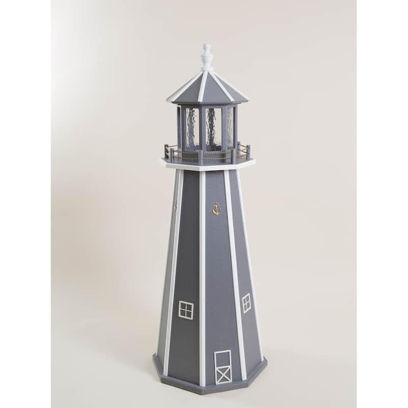 Poly Lighthouse - 5 Foot - Grey/White