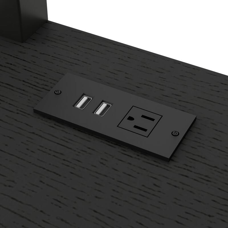 Metal L-Shaped Twin Over Full Bunk Bed with Loft Bed Frame Built-in Desk with USB, Staircase and Wardrobe for 3