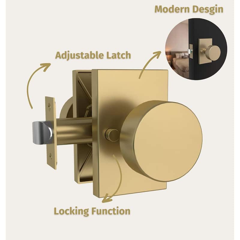 Mega Handles LAURA Privacy Door Knob | Keyless, Reversible, Heavy-Duty Smooth Lock for Hallway, Closet, Bathroom