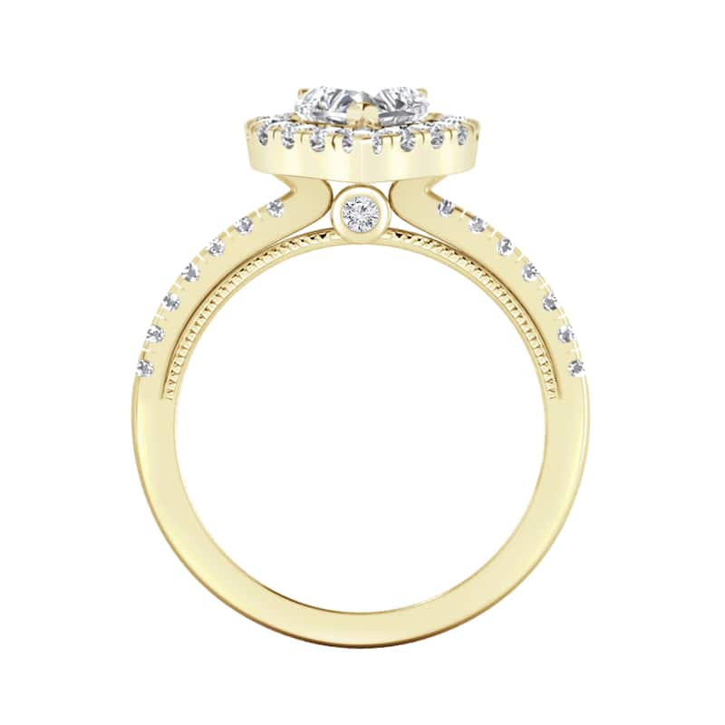 Auriya 14k Gold 1 1/4ctw Heart Shape Halo Diamond Engagement Ring (H-I, I1-I2)