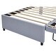 preview thumbnail 9 of 8, Full Size Upholstered Platform Bed with Adjustable Trundle, Modern Linen Headboard