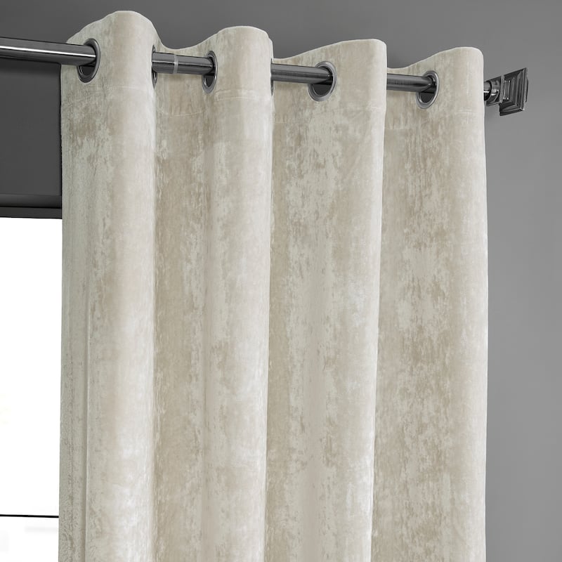 Exclusive Fabrics Lush Crush Velvet Curtains - Grommet Room Darkening Curtain for Bedroom & Living Room (1 Panel)