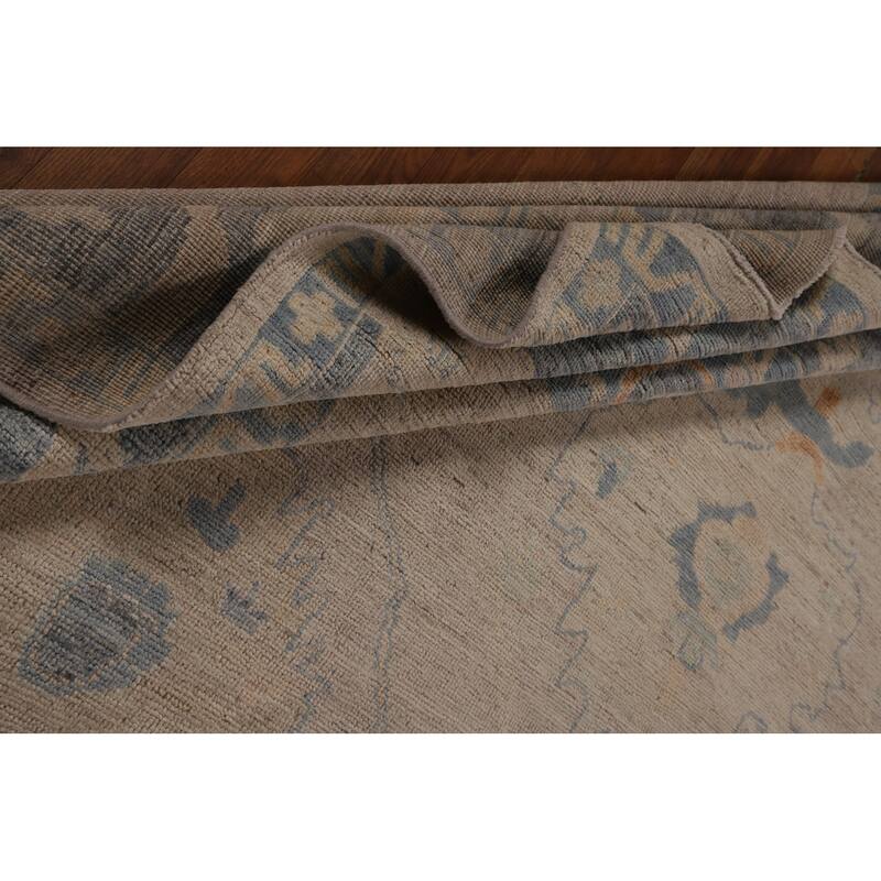 Oushak Turkish Rug Handmade Vegetable Dye Transitional Wool Carpet - 9'2"x 11'8"