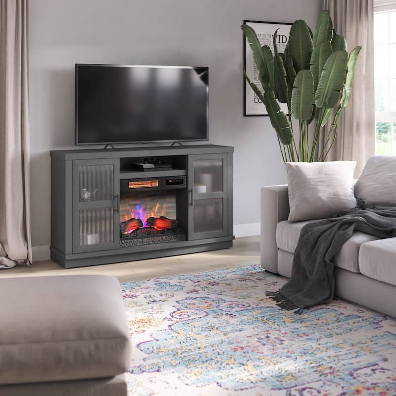 duraflame® Electric Fireplace Entertainment Console for 60 Inch TVs, Antique Gray