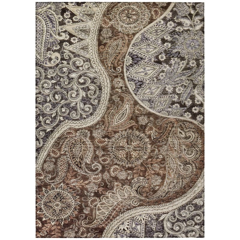HomeRoots Floral Medallion Transitional Rectangle Outdoor Rug