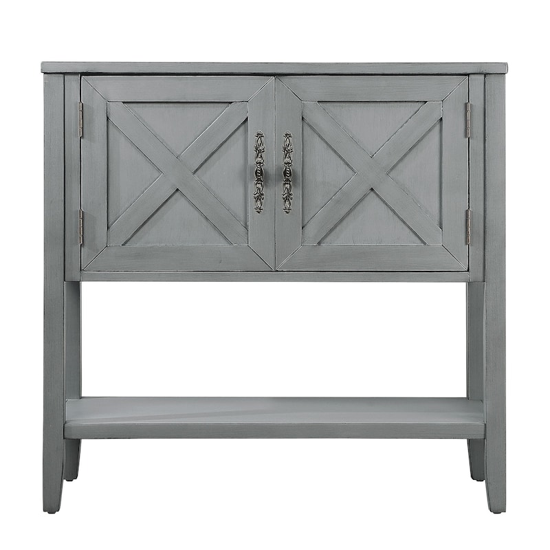 Wood Buffet Sideboard Console Table 40.16W 13.78D 33.75H - On Sale ...