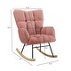 preview thumbnail 9 of 51, Teddy Fabric Tufted Glider Rocking Chair with Metal Frame