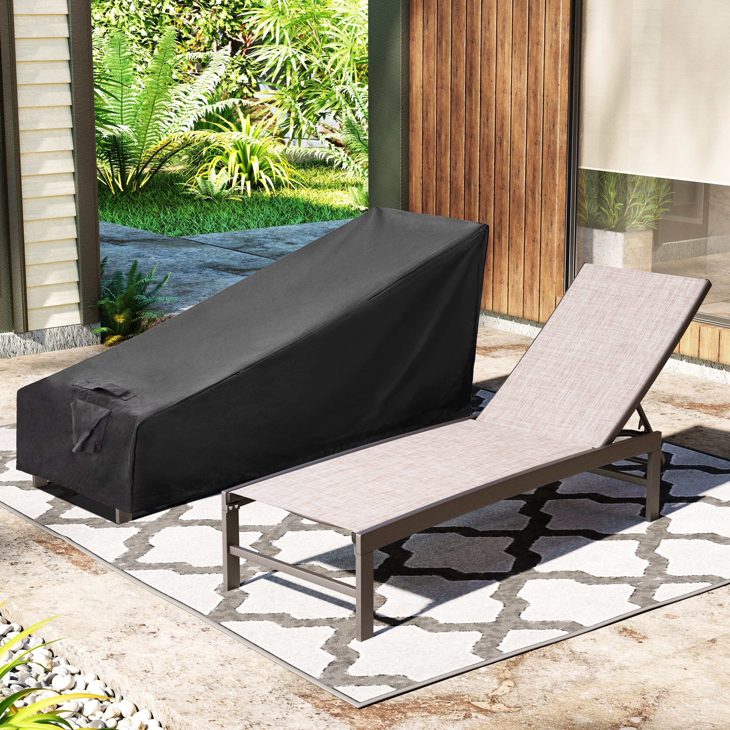 Crestlive Products Patio chaise lounge Set of 2 Aluminum Frame In