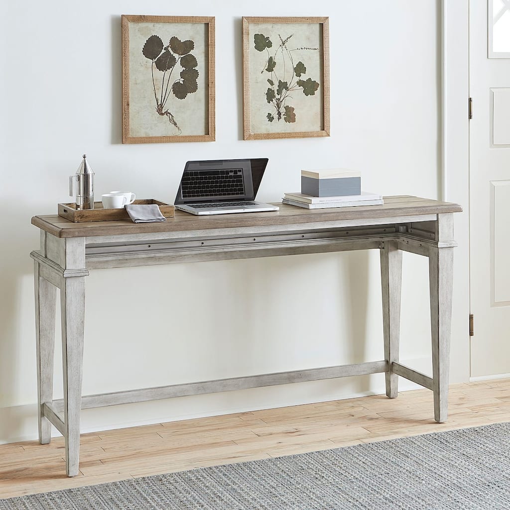 Heartland Antique White Console Bar Table