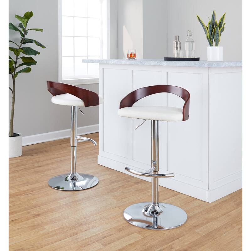 Grotto Adjustable Barstool with Chrome Base