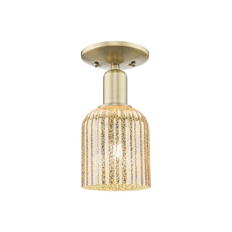 Innovations Lighting 716-1C-11-5 Bridal Veil Semi-Flush Bridal Veil 5" - Antique Brass / Mercury