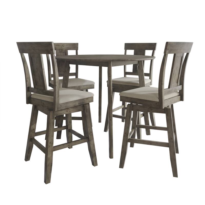 CraftPorch Luxury Swivel Counter Chair with Round Table - Dark Grey