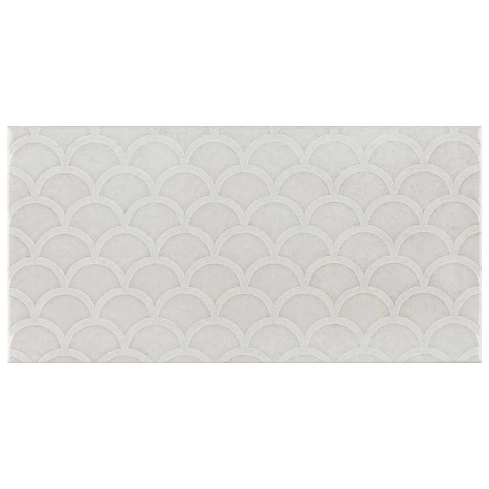 Merola Tile Camden Decor Antique Bianco 4" x 8" Ceramic Wall Tile