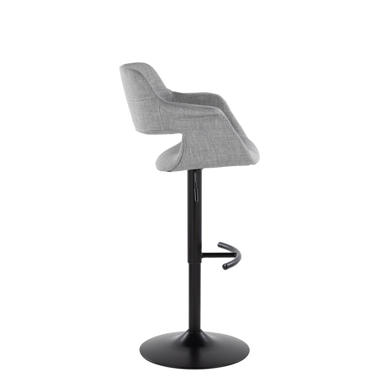 Lumisource Barstool with Swivel in Black and Charcoal, Set of 2 - 19"Lx23.5"Wx39-47.5"H