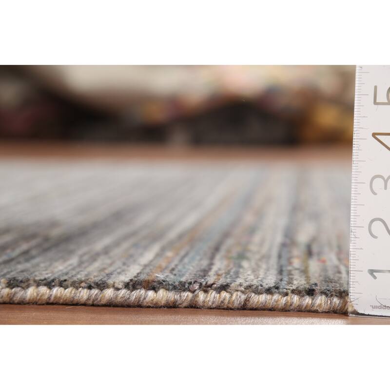 Striped Gabbeh Oriental Area Rug Handmade Wool Carpet - 5'2"x 8'0"