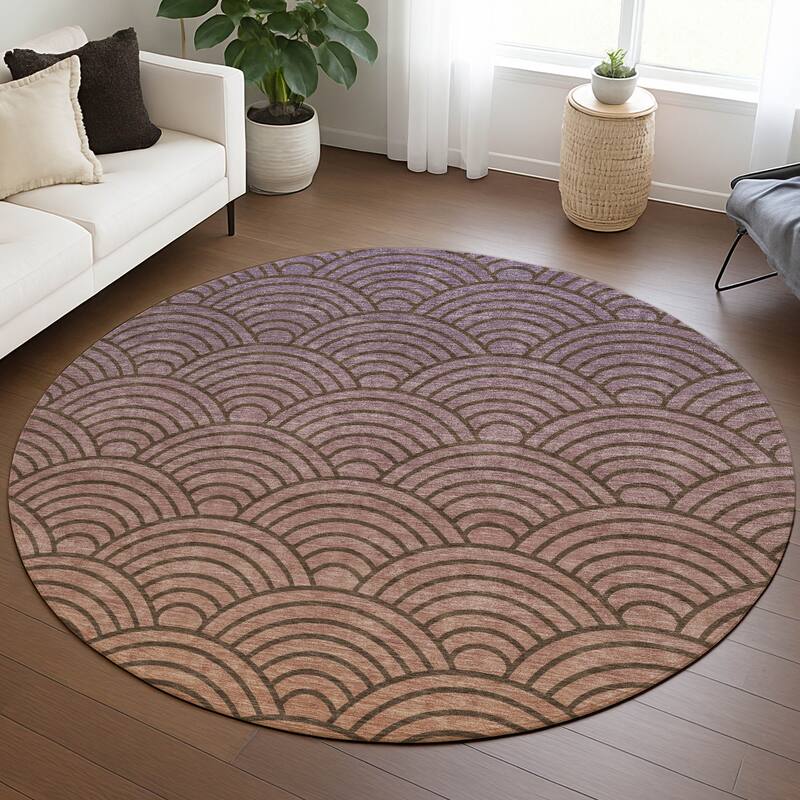 Machine Washable Indoor/ Outdoor Contemporary Poppy Chantille Rug