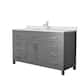 Option Dark Gray, Nickel Trim, White Cultured Marble Top
