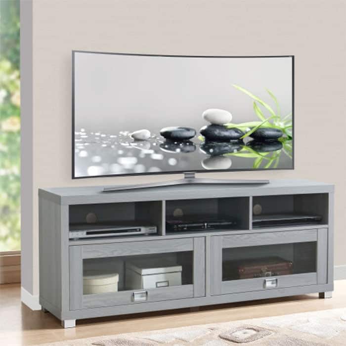Modern TV stand wood TV console with grey finish