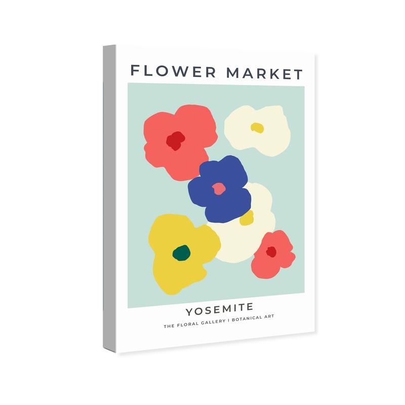 Wynwood Studio Canvas Floral and Botanical Flower Market Yosemite Blue and Modern & Contemporary Wall Art Canvas Print