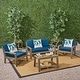 preview thumbnail 4 of 19, Grenada 4-pc. Outdoor Wood Chat Set by Christopher Knight Home
