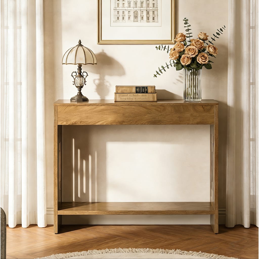 41.3-Inch Console Table Behind Couch, Wooden Farmhouse Sofa Table