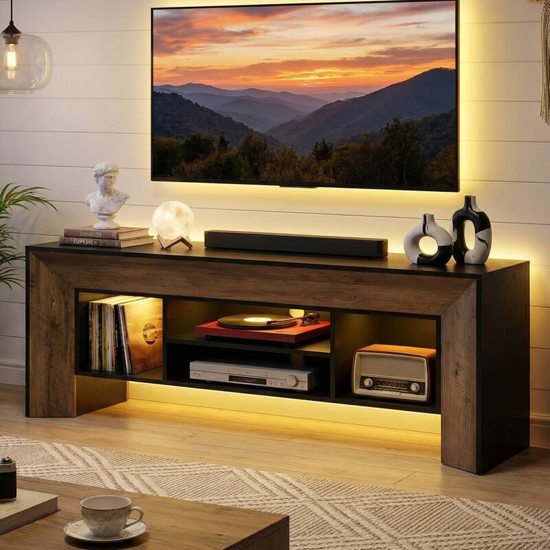 Mid Century Modern TV Stands for TVs up to 75 inches TV, Entertainment Center with Storage for Living Room
