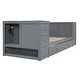 preview thumbnail 11 of 13, Twin Size Daybed Trundle Bed Pine Wood Bed Frame for Kids Teens, Grey