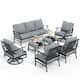 MAISON ARTS 6/7-Piece Patio Conversation Sets, Sofa Set with 2/4 x Single Chairs, 1 x 3-seater Sofa and Coffee Table/Ottomans